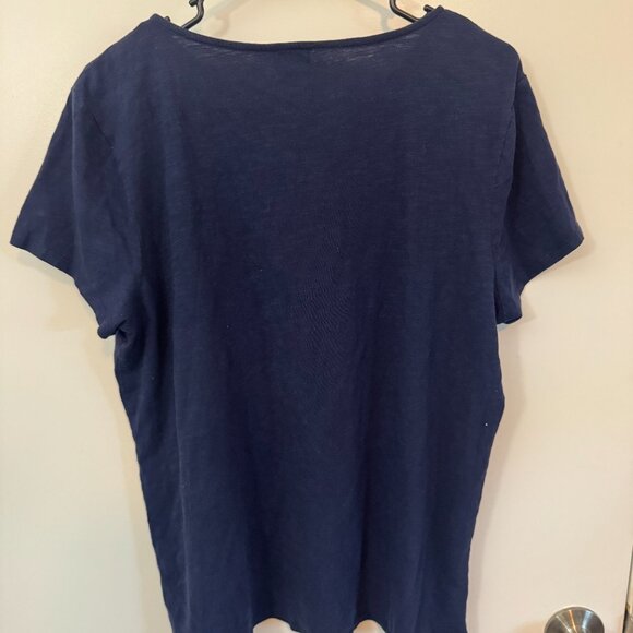Chico's Navy Blue T-Shirt Size 2 - Picture 2 of 4
